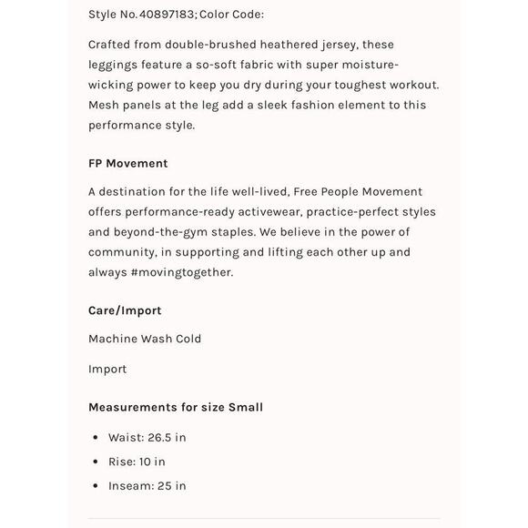 Free People FP Movement Dylan' Colorblock Heather High-Rise Leggings sz S Red - Picture 10 of 16